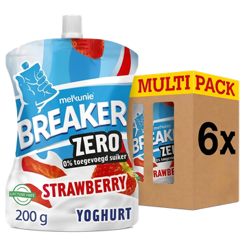 Melkunie Breaker Zero Aardbei Yoghurt - 6 x 200 g