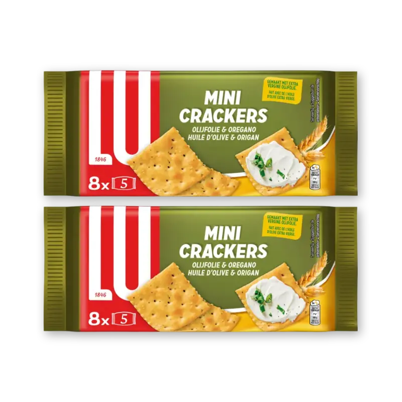 LU Mini crackers olijfolie & oregano 2-pack