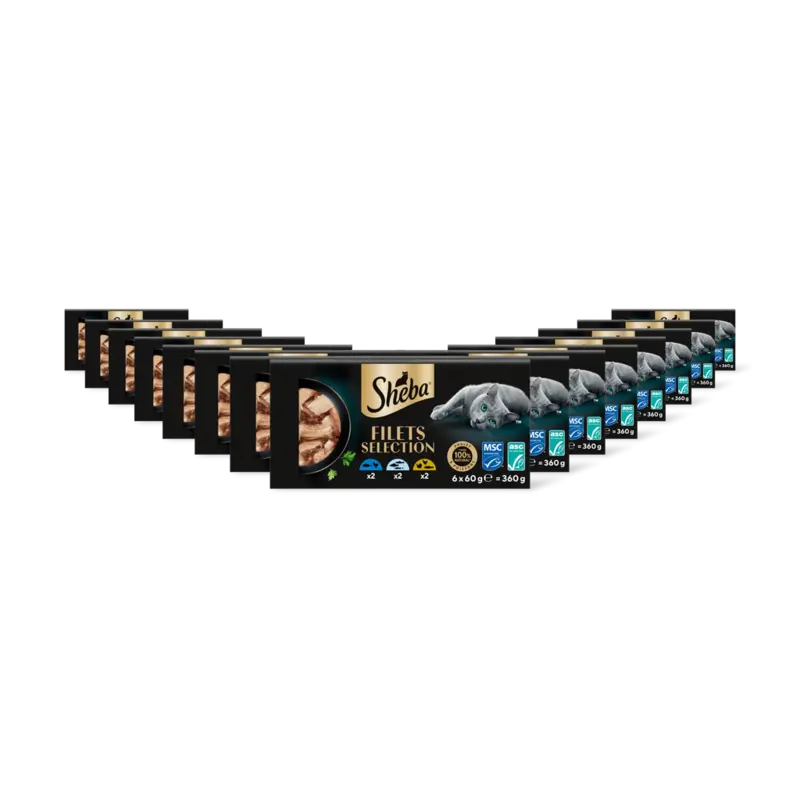 Sheba Filets selection tonijn,kip,witvis 15-pk