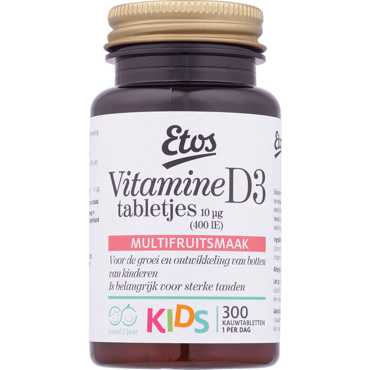 Etos Vitamine D3 10 µg Kauwtabletten Tabletten 300 stuks