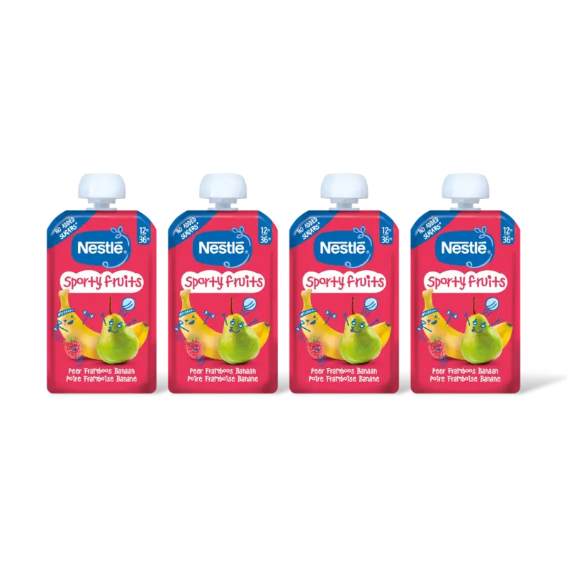 Nestlé Sporty fruits knijpfruit peer 12m+ 4-pck