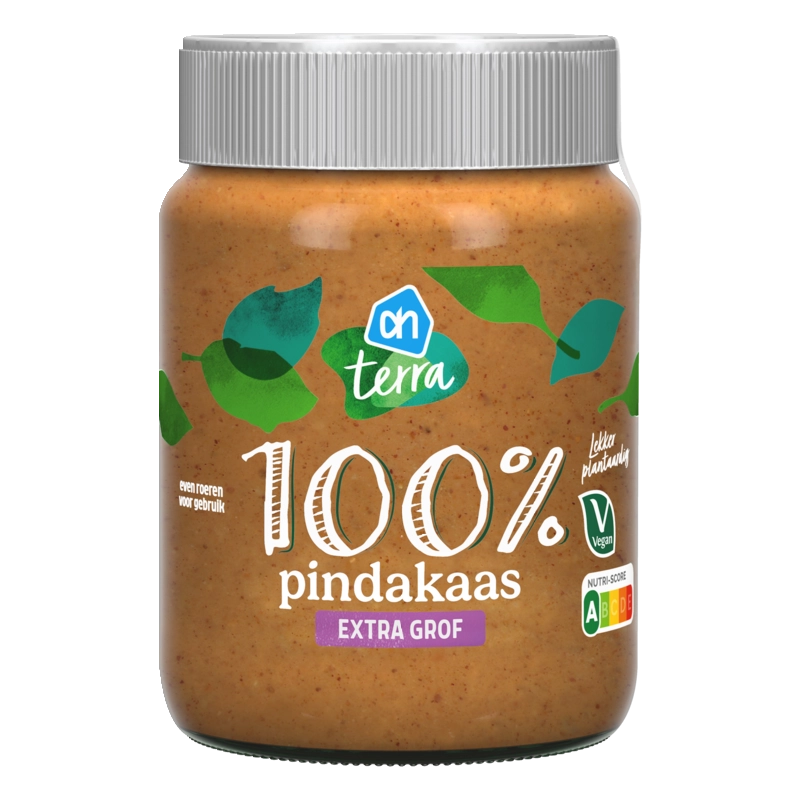 AH Terra Plantaardig 100% pindakaas extra grof