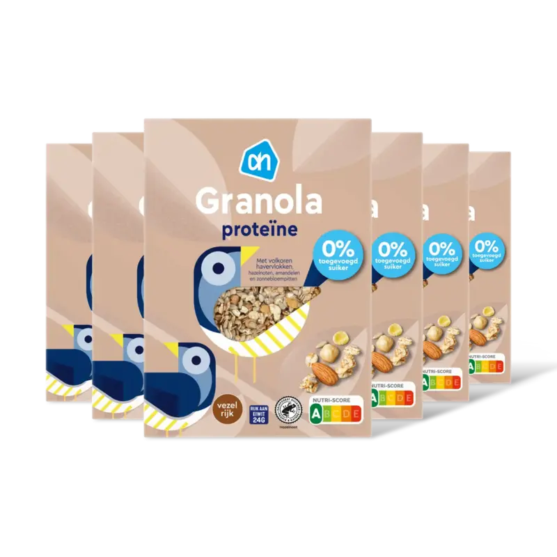 AH Granola protein 0% toegevoegd suiker 6pk