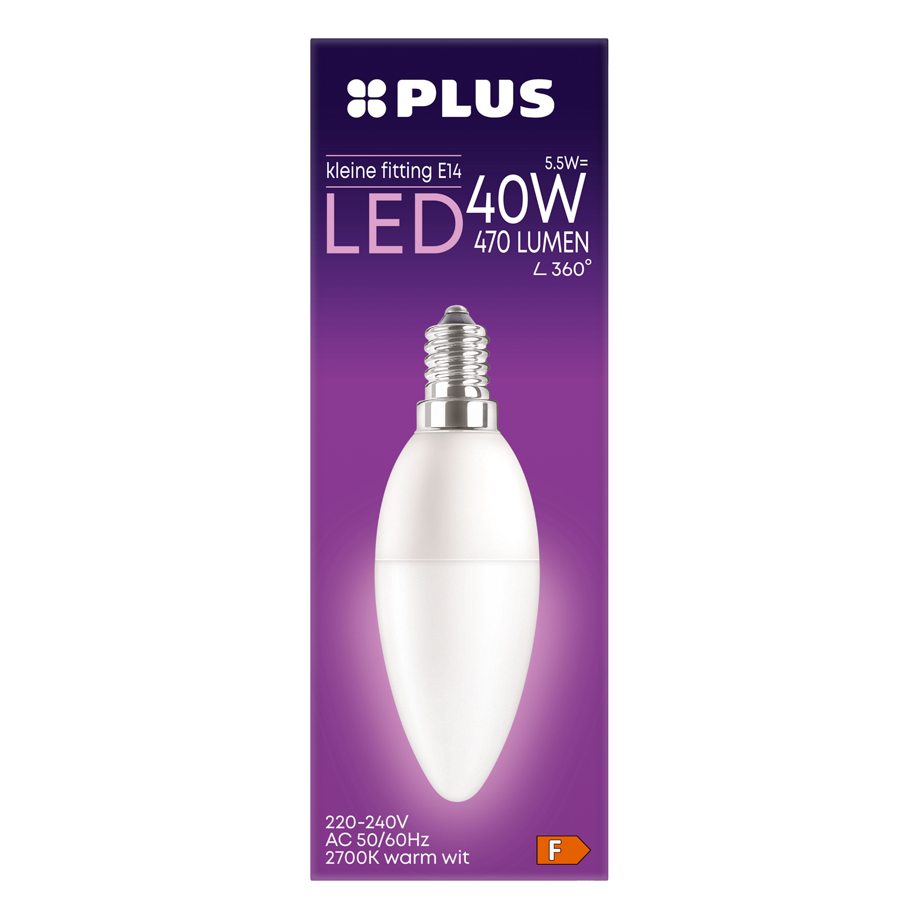 PLUS Lamp LED 40W Kaars kleine fit mat
