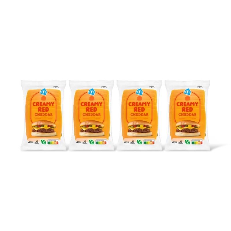AH Creamy red cheddar 48+ plakken 4-pack