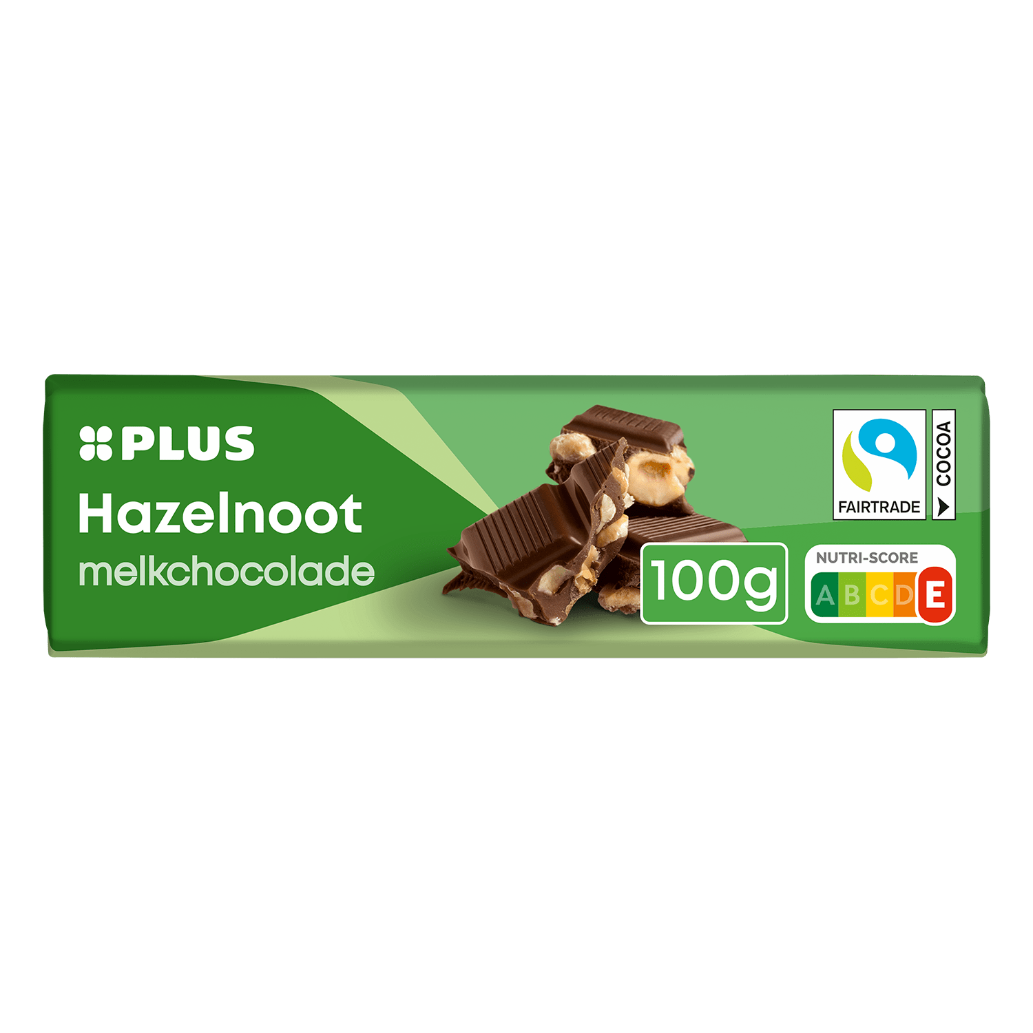 PLUS Chocoladereep hazelnoot Fairtrade