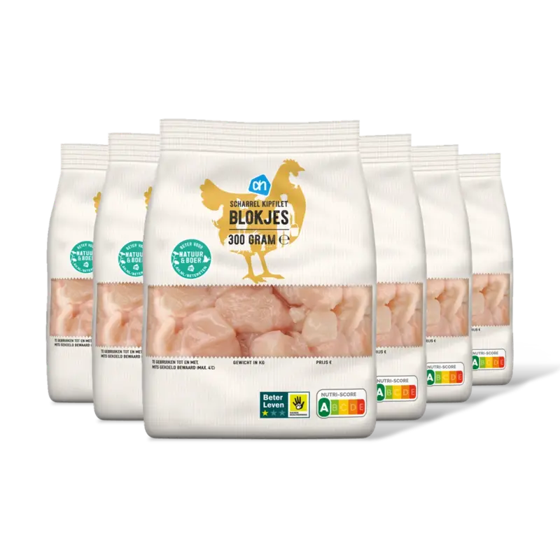 AH Scharrel kipfilet blokjes 6-pack