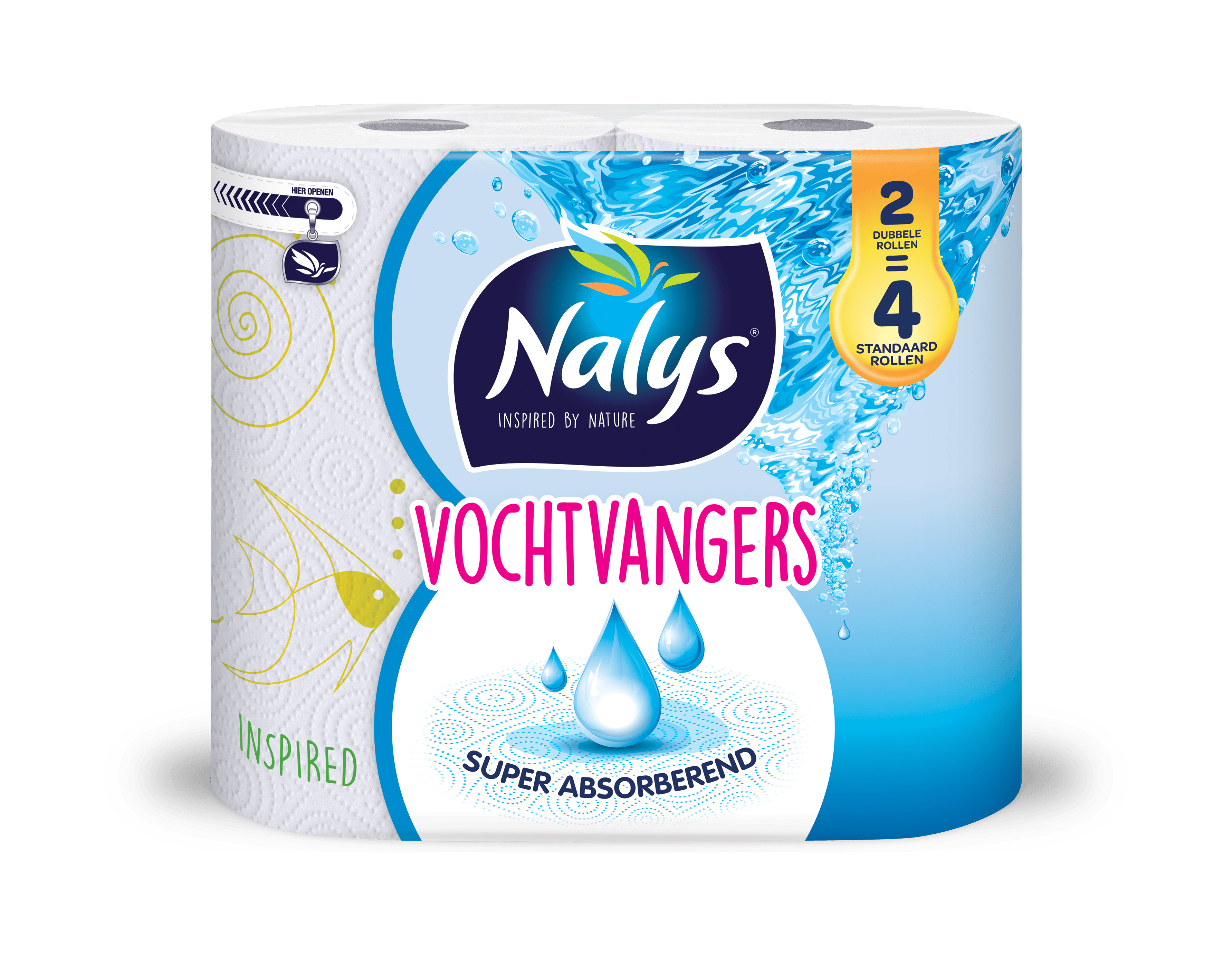 NALYS Keukenpapier Vochtvangers 2=4