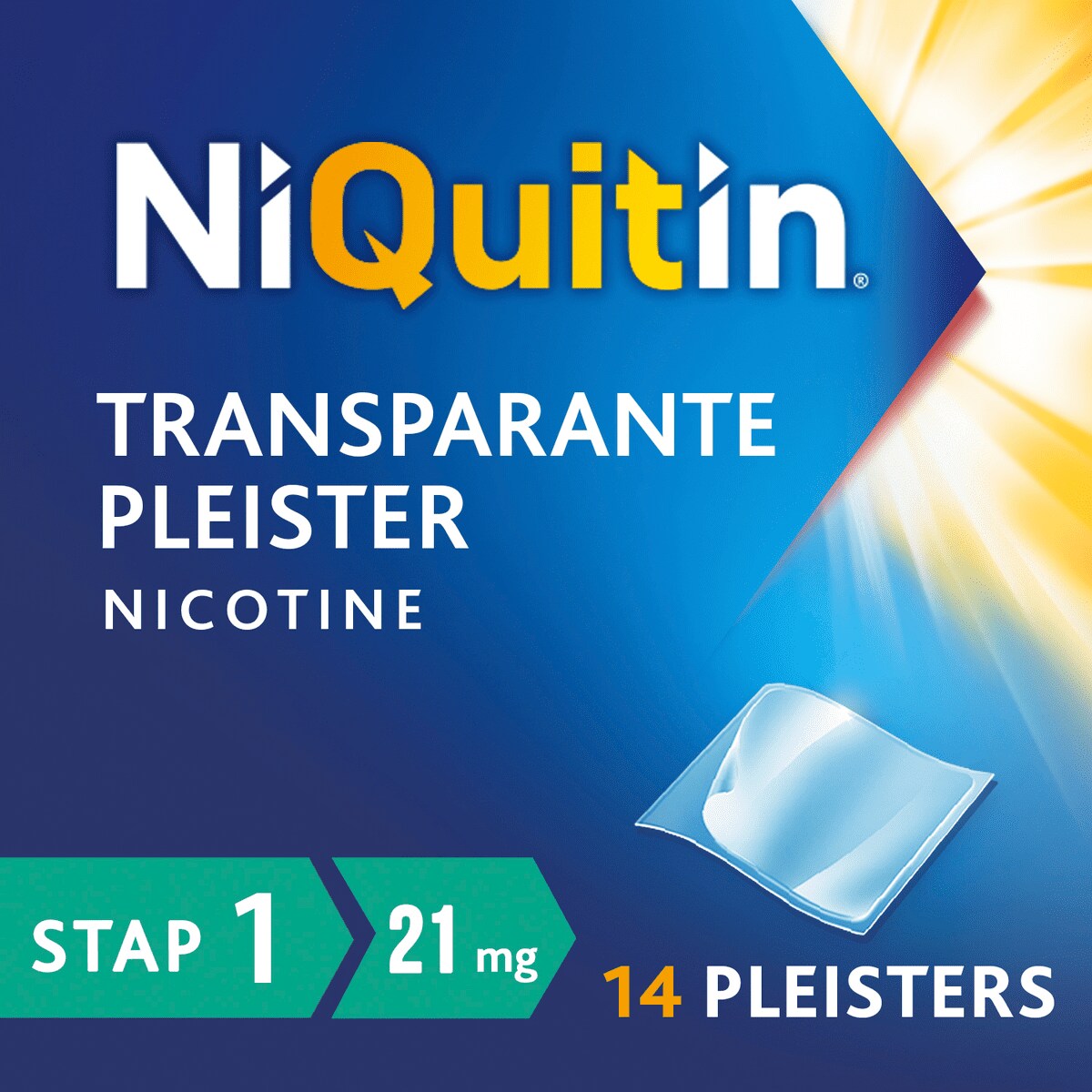 NiQuitin Clear 21 MG Transparante Nicotine Pleisters Stap 1 14 stuks