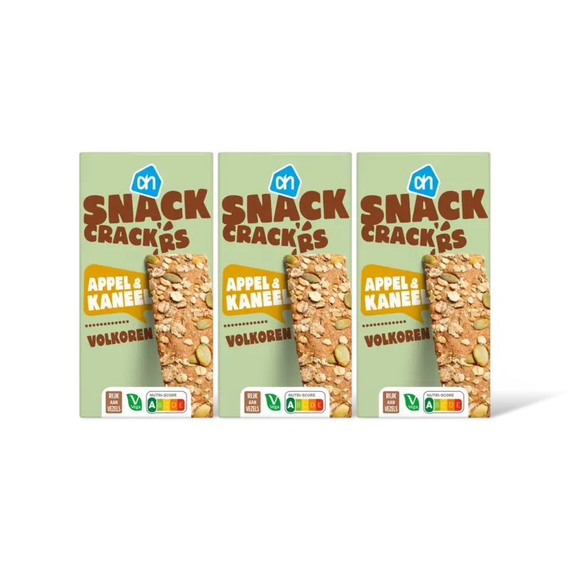 AH Snackcrackers appel & kaneel 3-pack