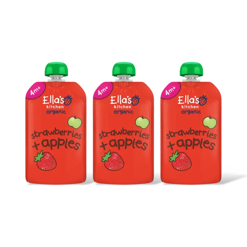 Ella's kitchen Aardbeien + appels 4m+ bio 3-pack