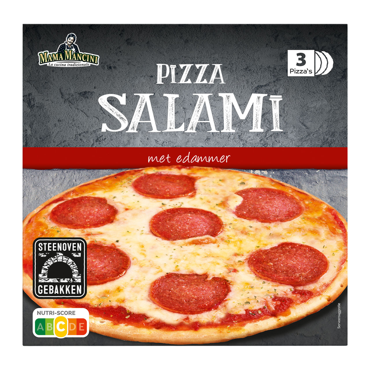 3-pack steenovenpizza salami
