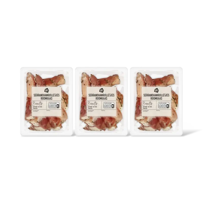 AH Serranohamrolletjes roomkaas 3-pack