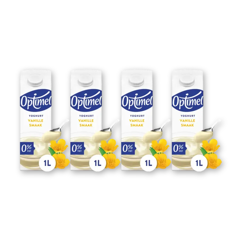 Optimel Yoghurt vanille smaak 0% vet 4-pack