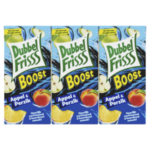 Dubbelfrisss Boost Appel/Perzik 6-pack
