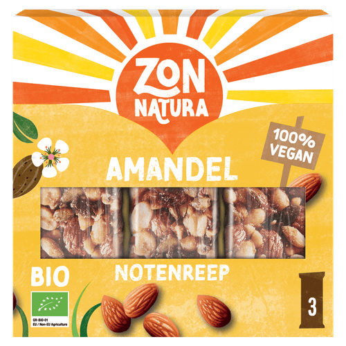 Zonnatura Biologische notenmix reep amandel 3 stuks