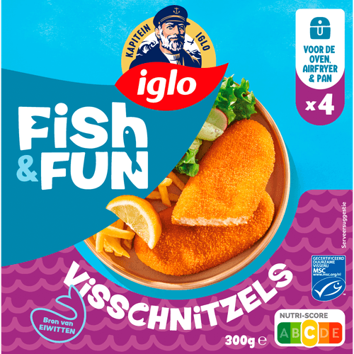 Iglo Fish & Fun Visschnitzels 4 stuks
