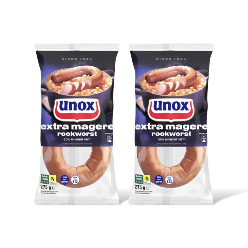 Unox Extra magere rookworst 2-pack
