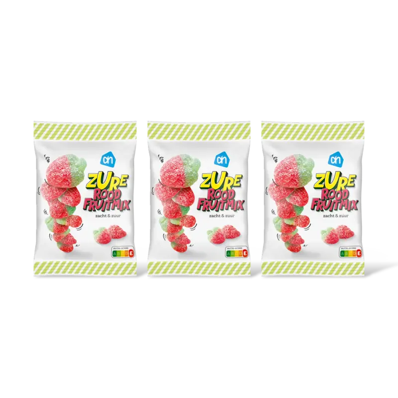 AH Rood fruitmix zacht en zuur 3-pack