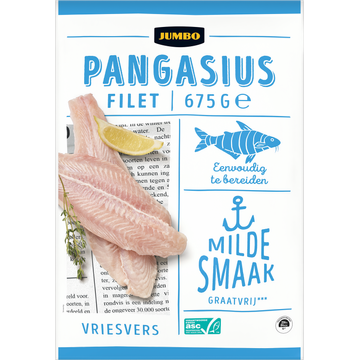 Jumbo Pangasiusfilet Vriesvers 675 g
