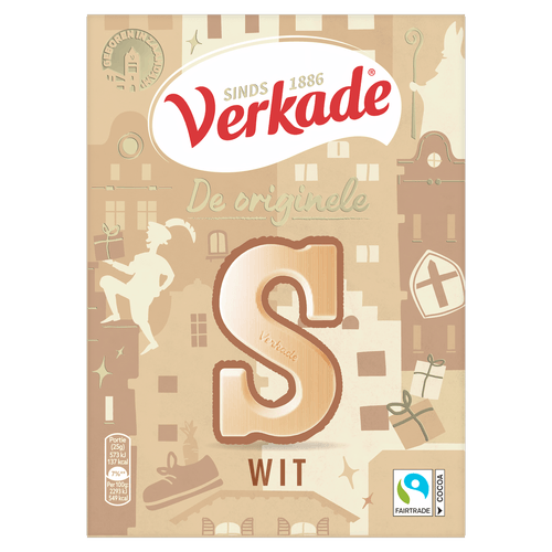 Verkade Chocolade letter S wit