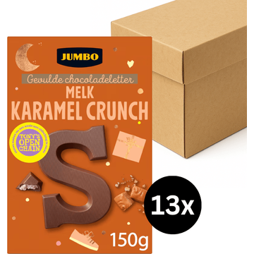 Jumbo Gevulde Chocoladeletter Melk Karamel Crunch S 150 g
