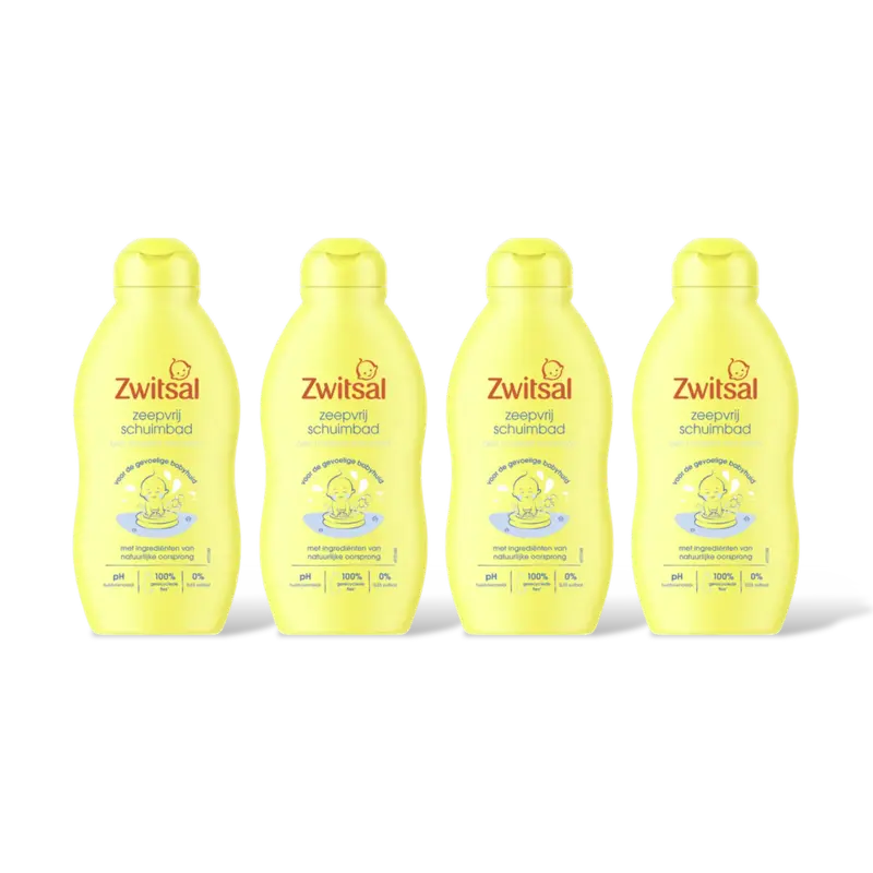 Zwitsal Baby zeepvrij schuimbad 4-pack