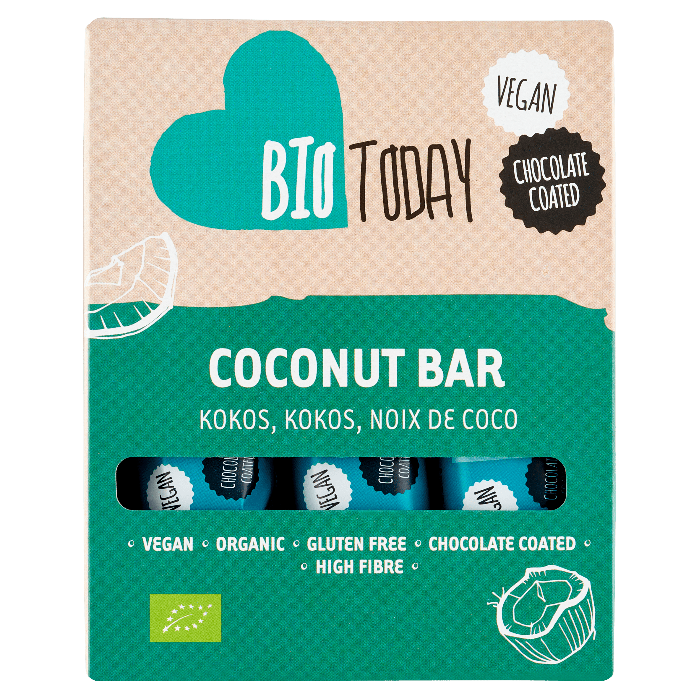 BioToday Vegan Coconut Bar 3 stuks biologisch