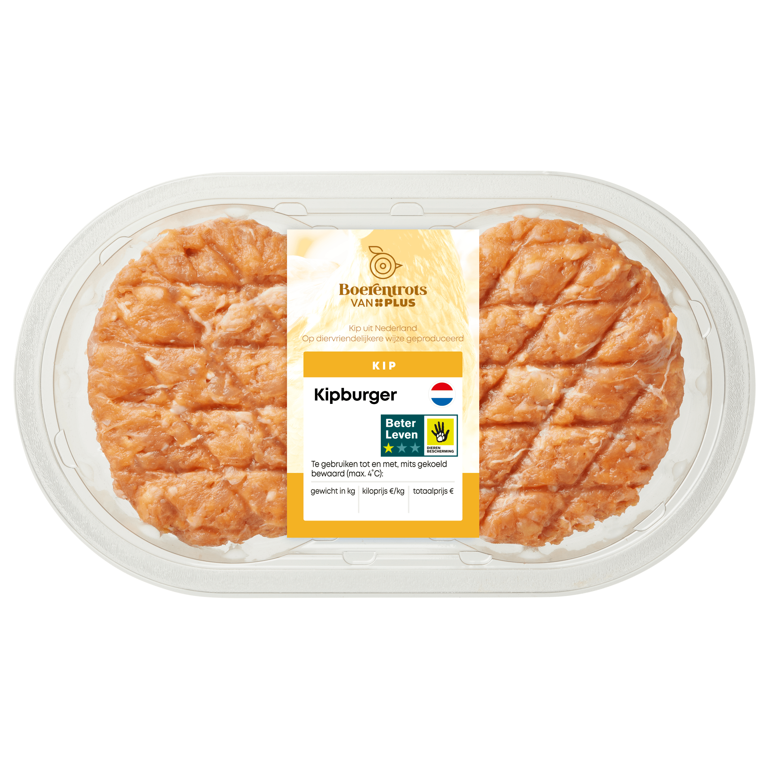 PLUS Boerentrots Verse kipburger 2 stuks