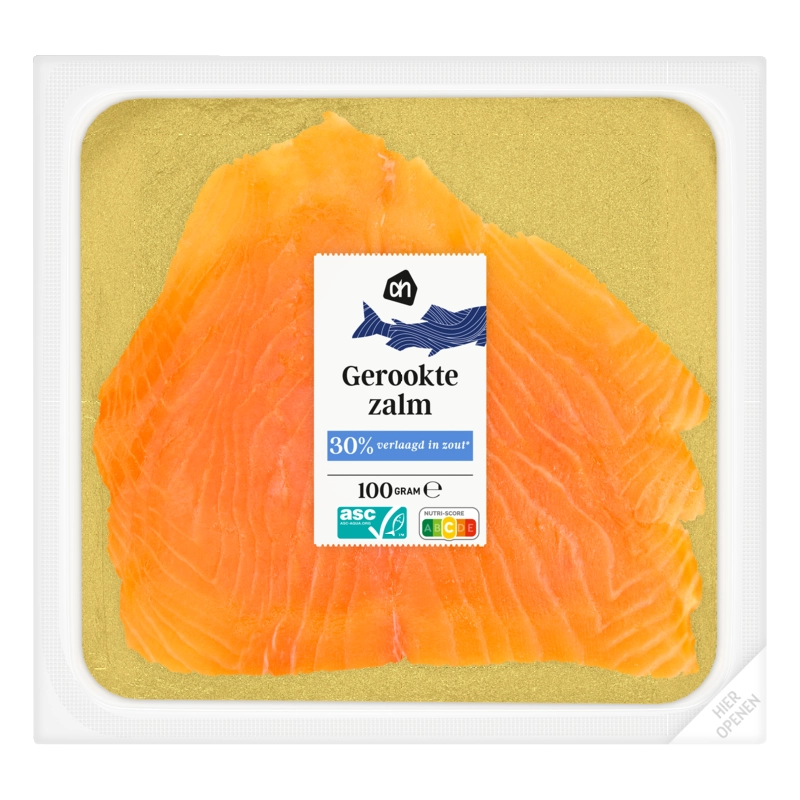 AH Gerookte zalm 30% verlaagd in zout