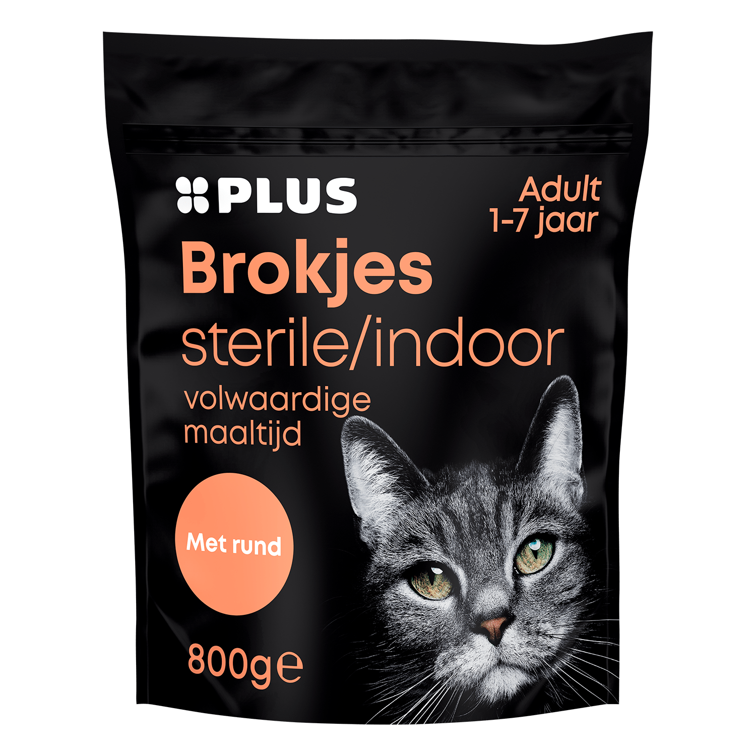 PLUS Premium kattenbrokjes steril rund