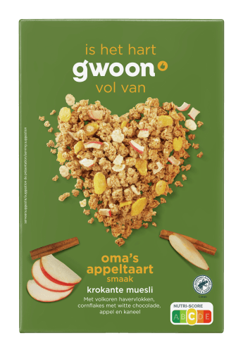 G'woon Premium krokante muesli appel-kaneel