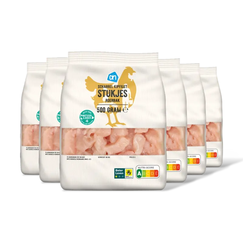 AH Scharrel kipfilet stukjes roerbak 6-pack