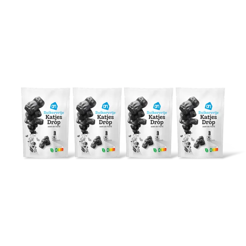 AH Suikervrij katjesdrop 4-pack