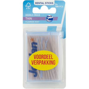 Jordan Tandenstokers Voordeelverpakking 2 x 100 Stuks