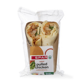 Spar wrap pulled chicken