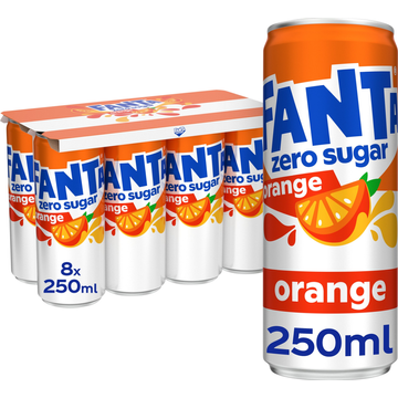 Fanta Zero Sugar Orange 8 x 250 ml