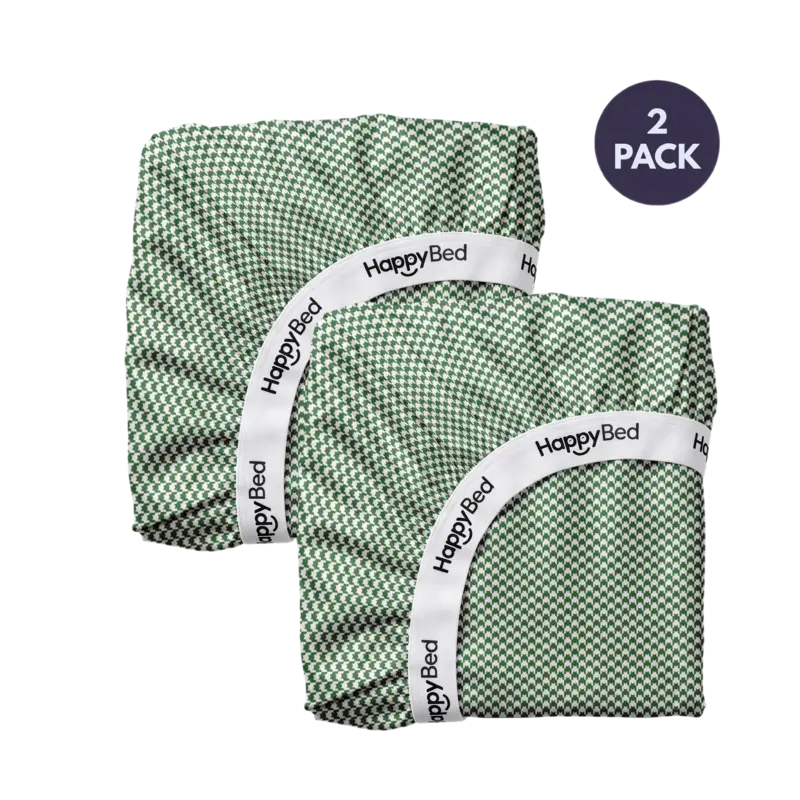 HappyBed 2 hoeslakens 140x200+35cm green
