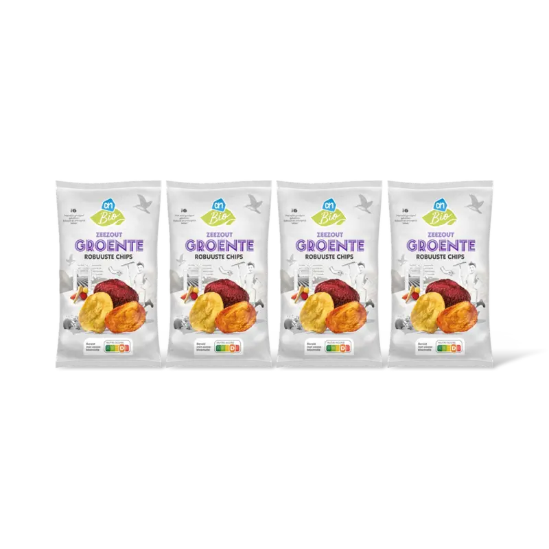 AH Biologisch Robuuste chips groente zeezout 4-pack