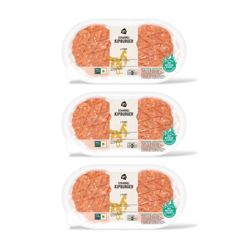 AH Scharrel kipburger 2 stuks 3-pack