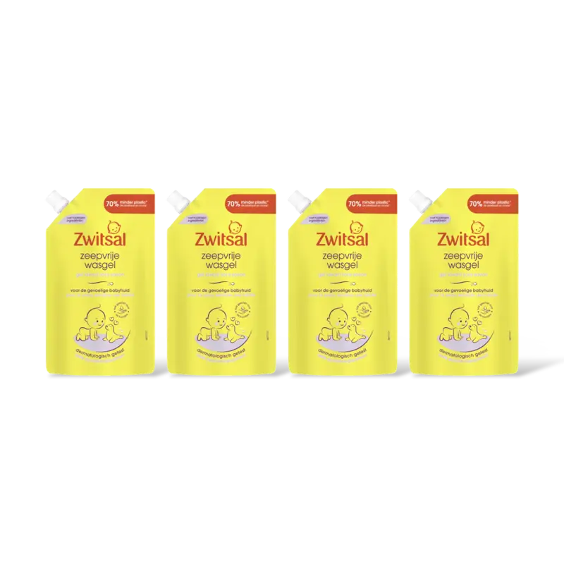 Zwitsal Baby zeepvrije wasgel navulpak 4-pack
