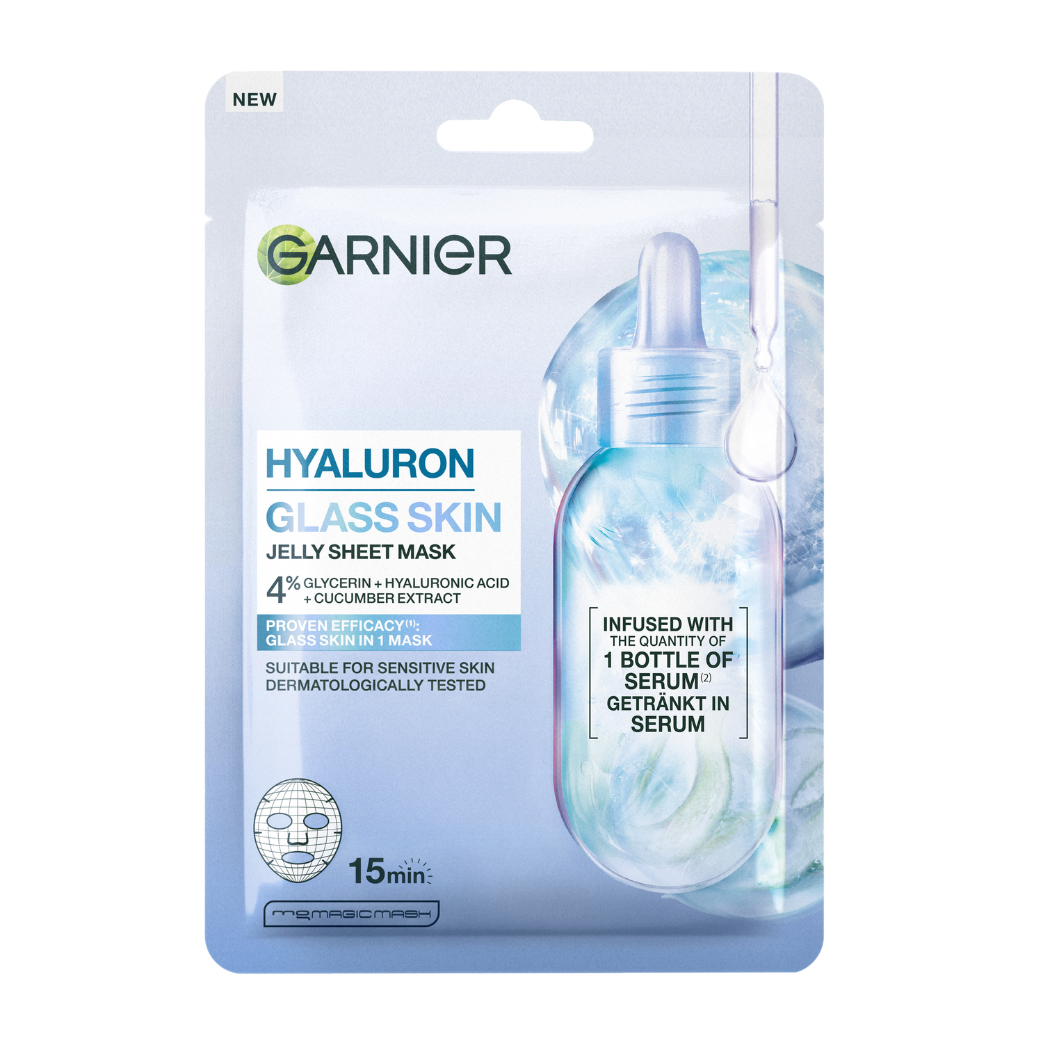 Garnier Hyaluron Glass Skin Jelly Sheet Masker