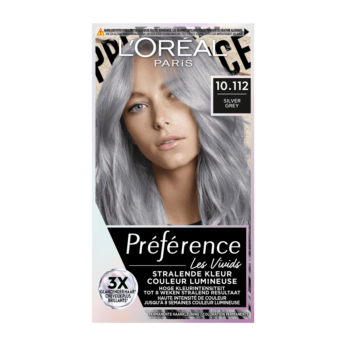 L'Oréal Paris Préférence Vivids Permanente Haarverf 10.112 Silver Grey Soho