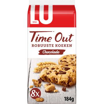 LU Time Out Robuuste Koeken Chocolade ( 8x23g ) 184g