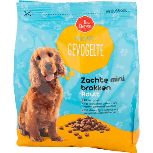 1 de Beste Hondenvoer zachte mini brokken mix gevogelte adult