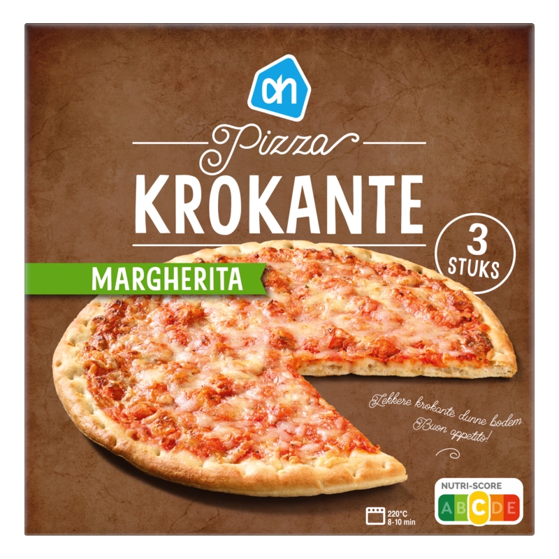 AH Pizza krokante margherita 3 stuks