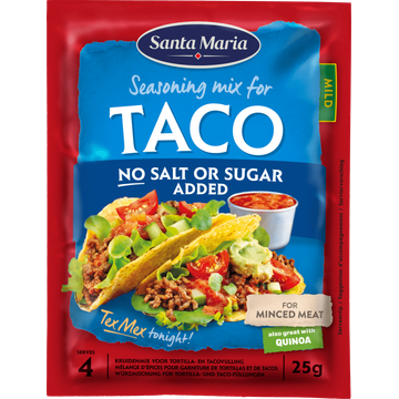 Santa Maria Taco Kruidenmix geen zout toegevoegd 25 g