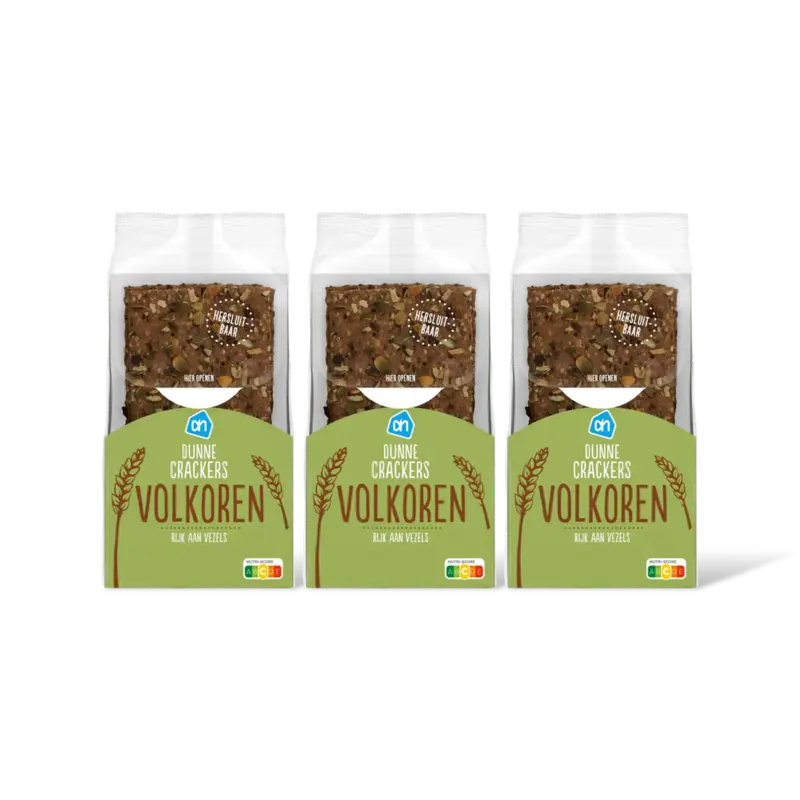AH Dunne crackers volkoren 3-pack