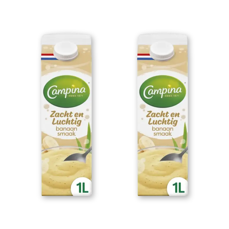 Campina Zacht en luchtig banaansmaak 2-pack