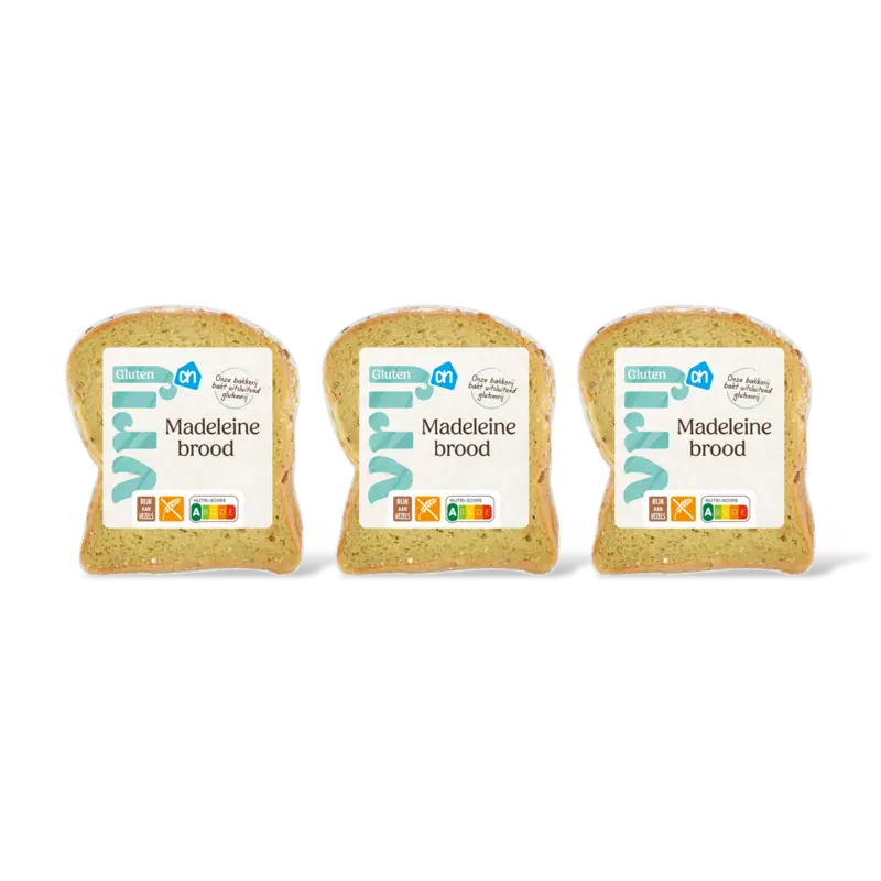 AH Glutenvrij Madeleine brood half 3-pack
